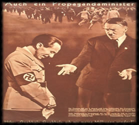 Joseph Goebbels and Adolf Hitler — Nazi propaganda poster