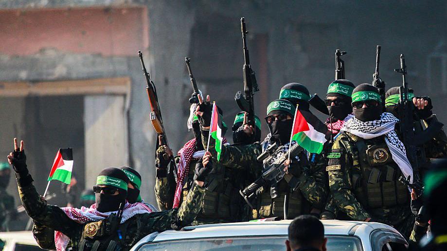 Hamas terrorists celebrating