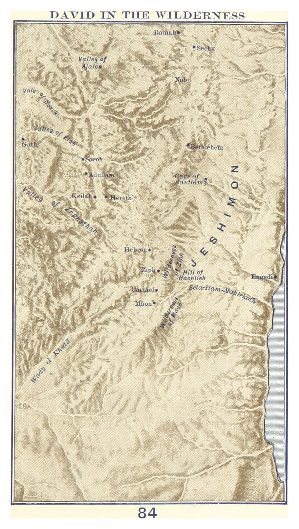 David’s Flight from Saul — The Wilderness Years — Bible map